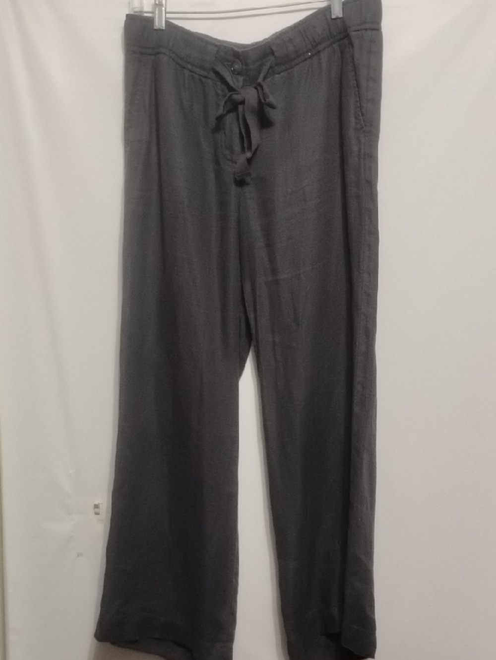 LOFT Grey Wide-Leg‎ Drawstring Pants